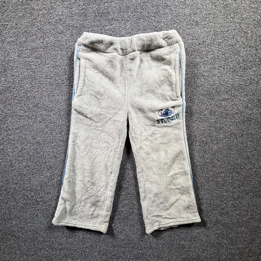 Disney Stitch Sweatpant Toddler 4T Gray Polyester Fleece Straight Winter Pull-On